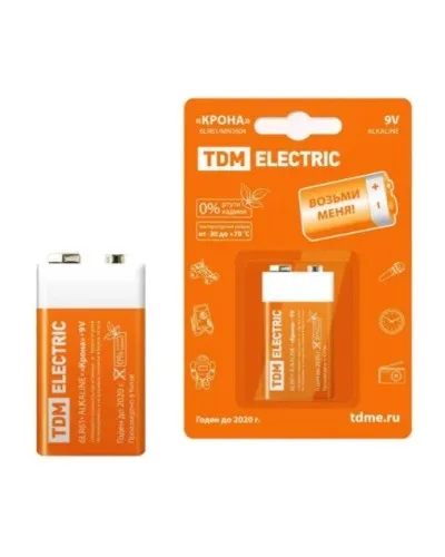 6LR61 Крона 9V BP-1 TDM (SQ1702-0013). Элемент питания. TDM ЕLECTRIC в Ульяновске