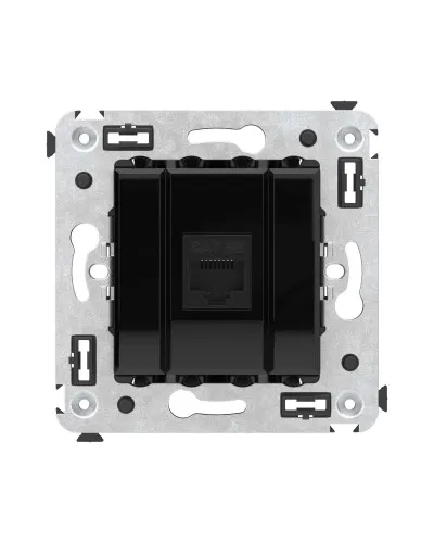 Розетка RJ-45 в стену, кат.5E, Avanti, одинарная, черный квадрат (4402663). Розетка компьютерная. ДКС в Ульяновске