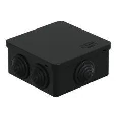 Коробка JBS101 100х100х55, 6 вых., IP55, черная (44037BL-1). Коробка монтажная. Экопласт