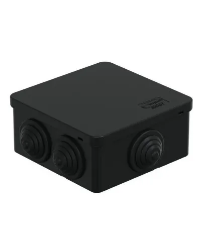 Коробка JBS101 100х100х55, 6 вых., IP55, черная (44037BL-1). Коробка монтажная. Экопласт в Ульяновске