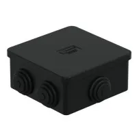 Коробка JBS080 85х85х40, 6 вых, IP44, черная (44006BL-1). Коробка монтажная. Экопласт