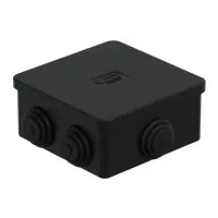 Коробка JBS080 85х85х50, 6 вых., IP44, чёрная (44066BL-1). Коробка монтажная. Экопласт
