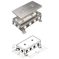 КМ-О (16к)-IP55-1224, 12 вводов, нержавейка: Коробка монтажная огнестойкая