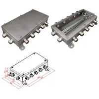 КМ IP66-1530, 12 вводов, нержавейка. Коробка монтажная электротехническая. Гефест