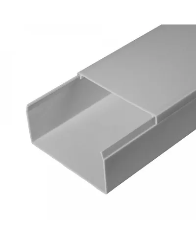 Короб 80х40 (Промрукав) (PR03.0079). Кабель-канал с двойным замком серый 80х40. Промрукав в Ульяновске